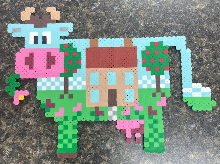 Cow kitchen perler